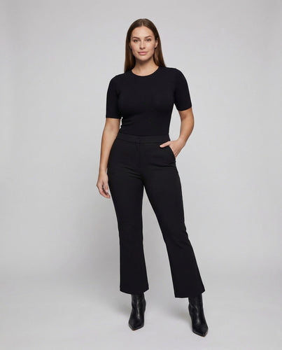 Women's Ponte Stretch Pants Slightly Flared Leg