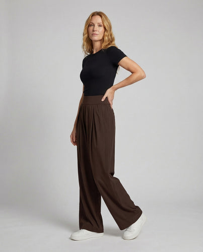 Women's Lounge Pants Pleated Elastic Comfort Waistband