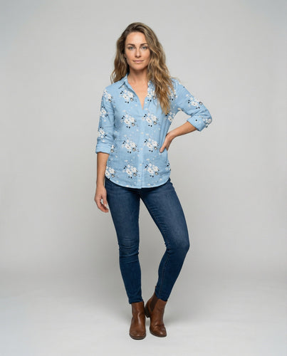 Women's casual muslin shirt blouse.