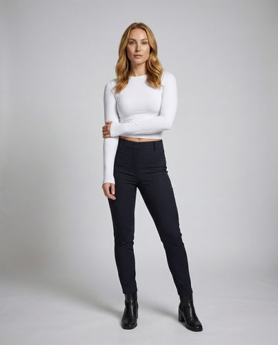 Women's Cropped Long Sleeve Shirt Thumb Hole