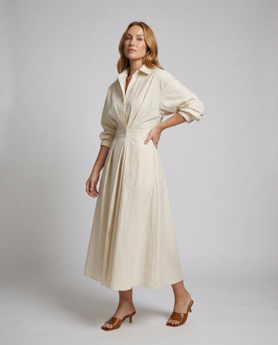 Women's Shirt Blouse Maxi Dress Knot Draping Flared Skirt
