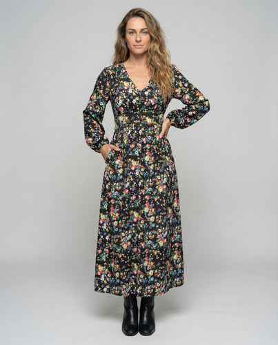 Women’s floral maxi dress with empire seam