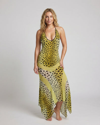 Women's halter midi dress with pointed hem