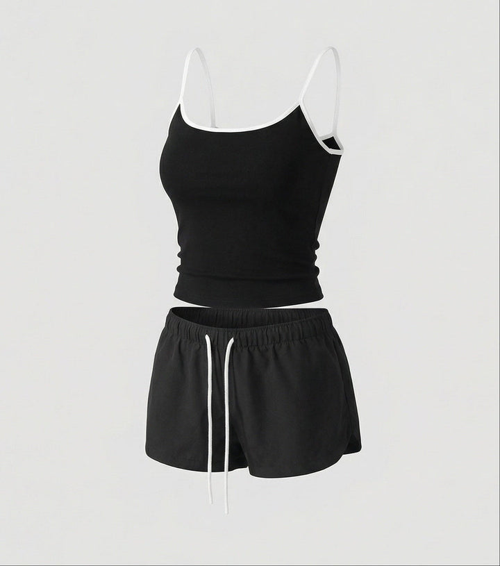 Women's two-piece summer sports set with tank top