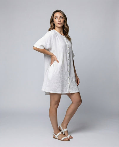 Ladies airy beach tunic made of cotton gauze