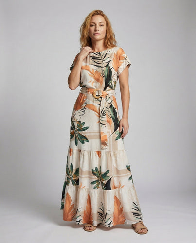 Women's airy maxi dress made of linen-cotton blend