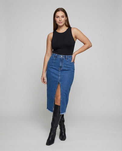 Ladies Cool Fringe Jeans Pencil Skirt