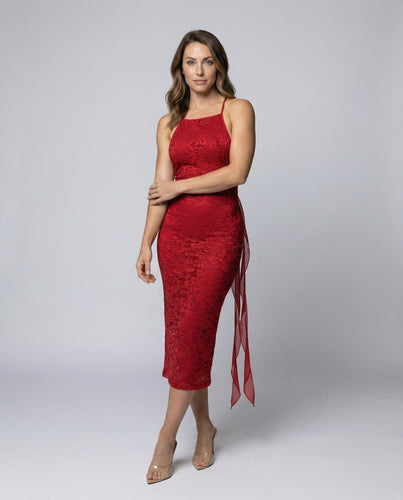 Women's Backless Lace Maxi Dress