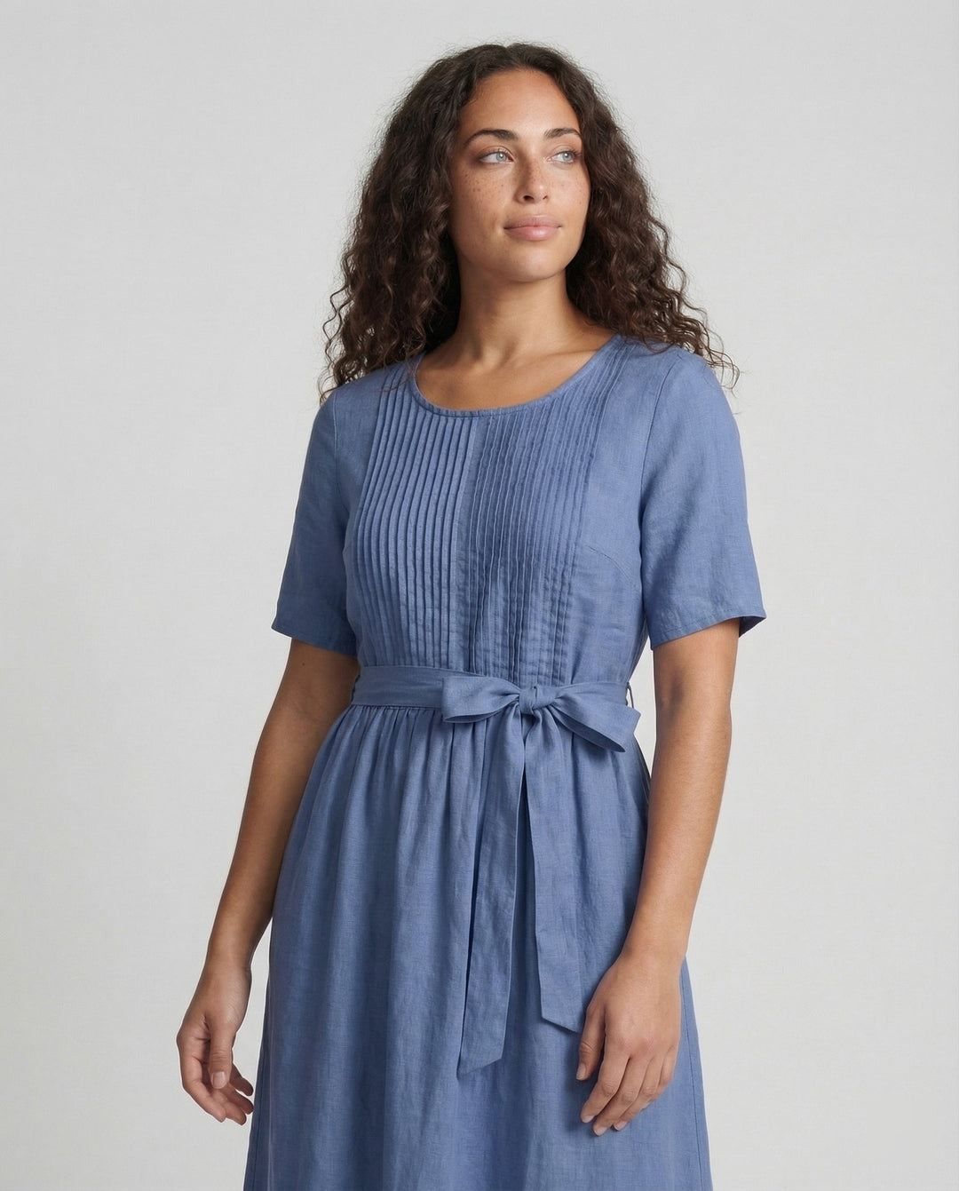 Women Linen Maxi Dress Belt