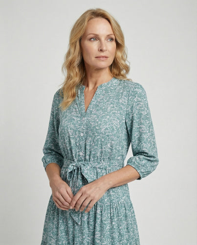 Women's midi dress summer with ruffle