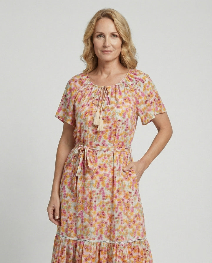 Women’s midi dress with floral design